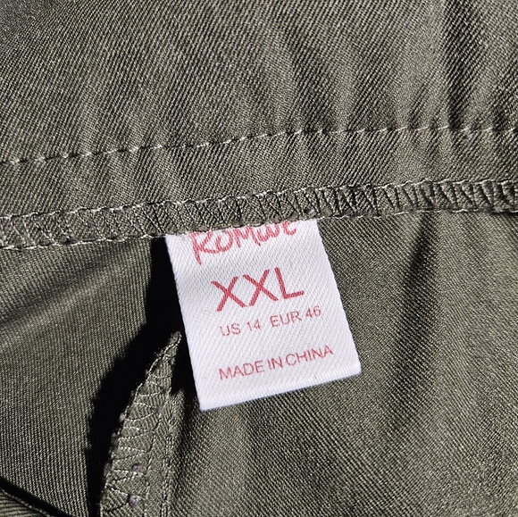 Romwe Fairycore Skull Print Green Wide Leg Cargo Pants - Picture 10 of 10